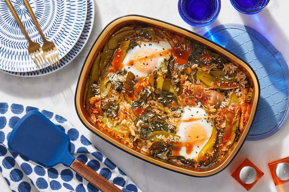 Oven-Baked Korean Eggs & Rice