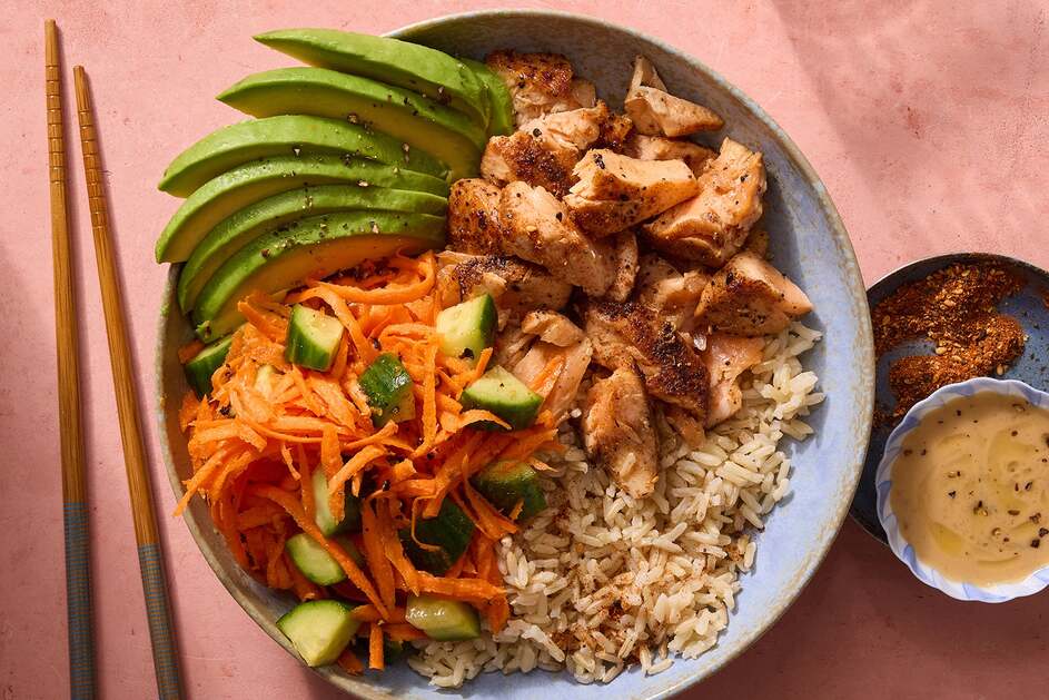 Sesame-Ponzu Salmon & Brown Rice Bowls