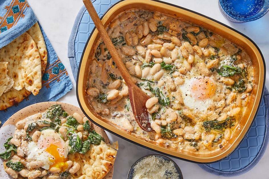 Creamy White Beans & Eggs