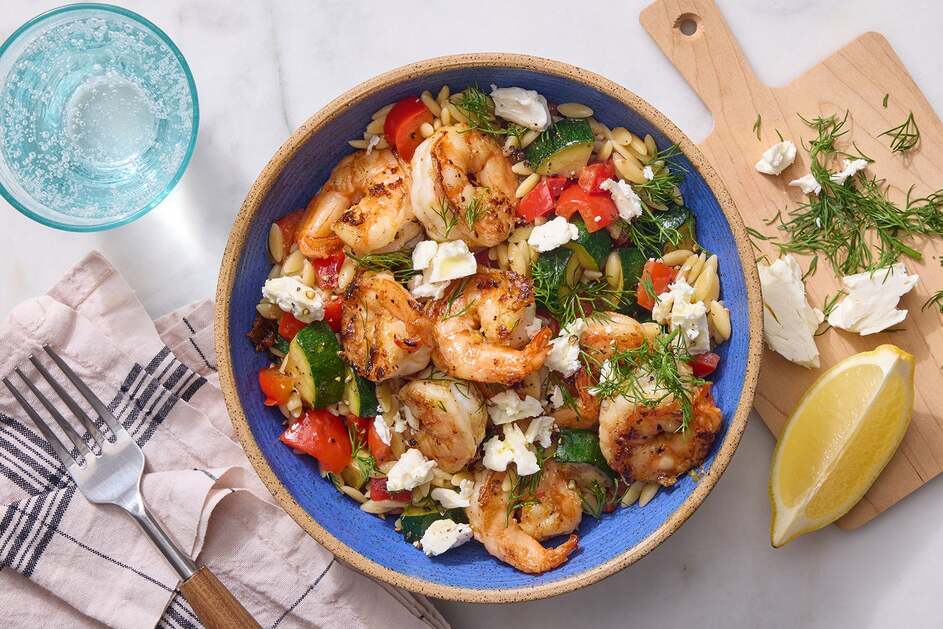 Lemon-Garlic Shrimp & Vegetable Orzo