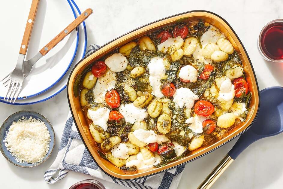 Cheesy Pesto Gnocchi