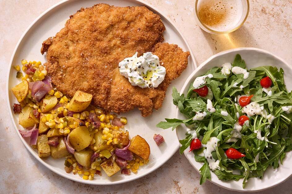 Pork Schnitzel & Arugula Salad