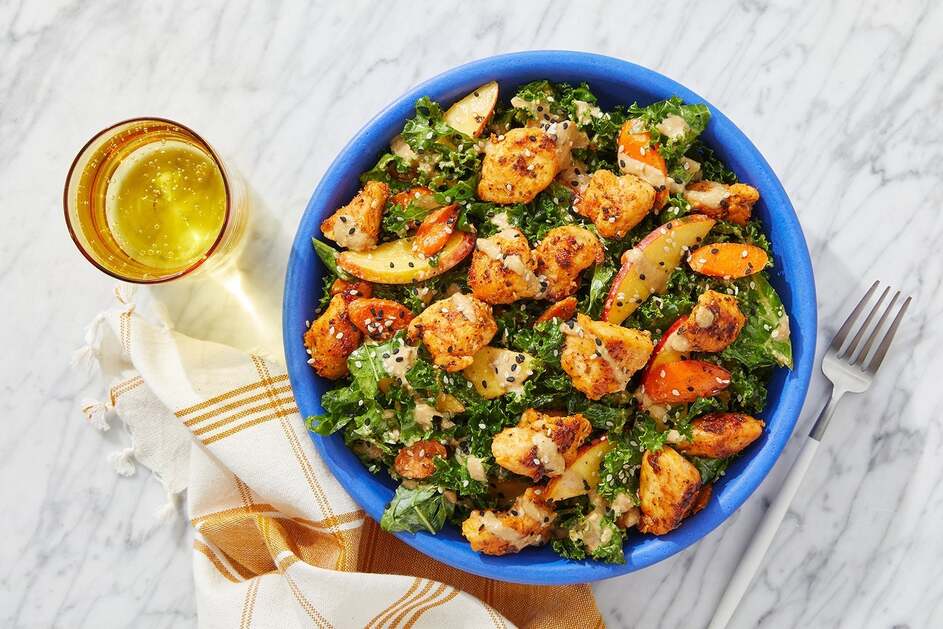 Chicken, Peach & Kale Salad