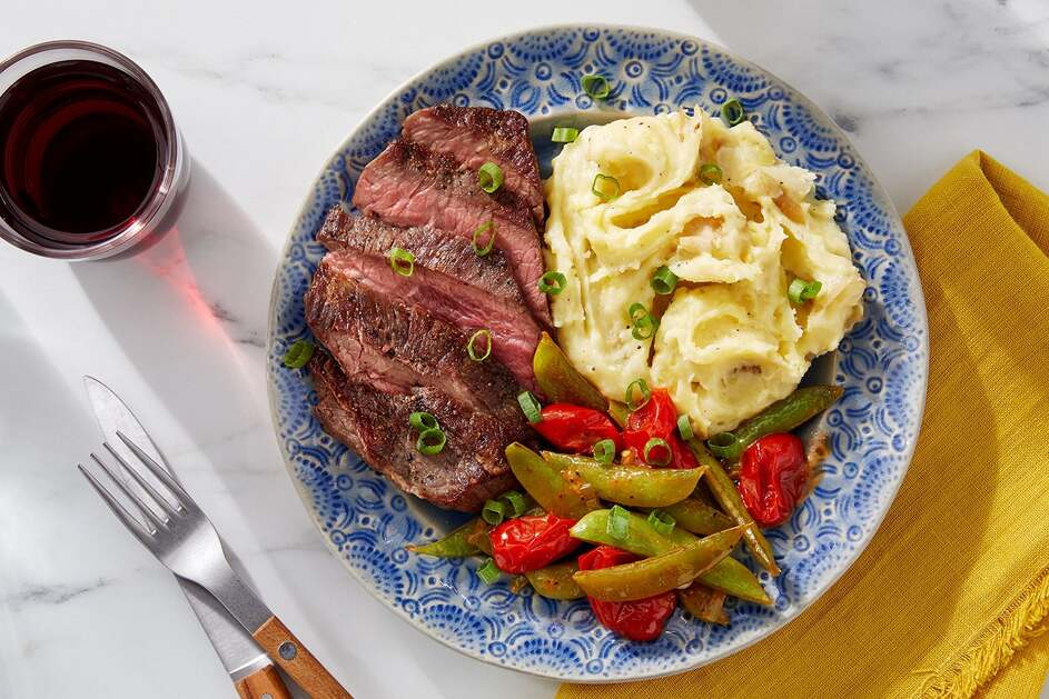 Steak & Cheesy-Garlic Mashed Potatoes