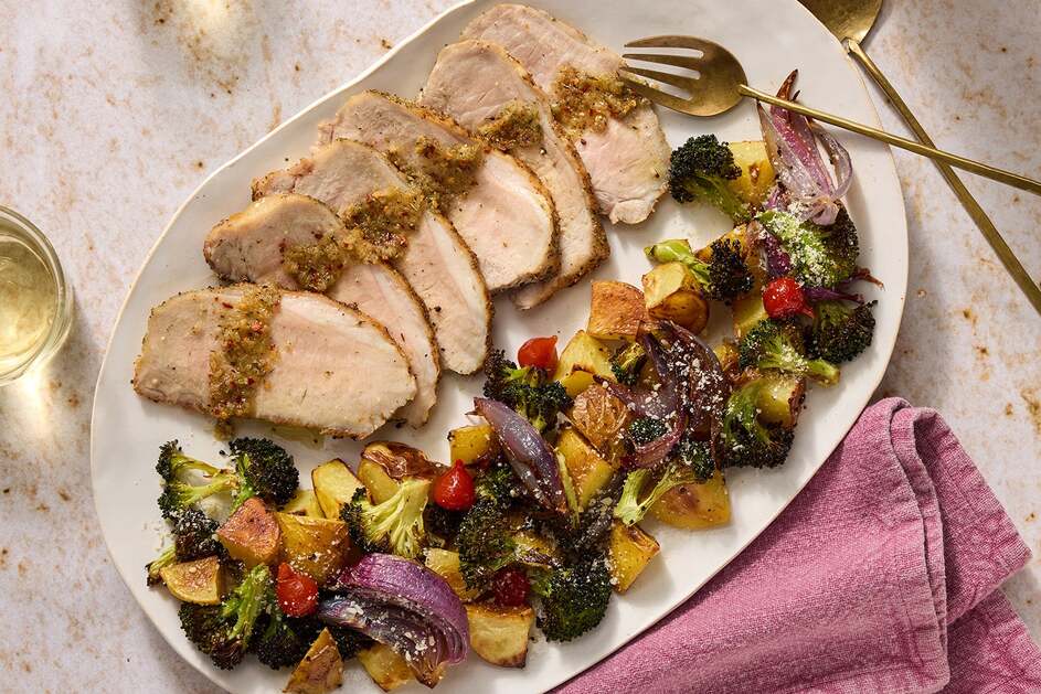 Italian Pork Roast & Lemon Garlic Vinaigrette