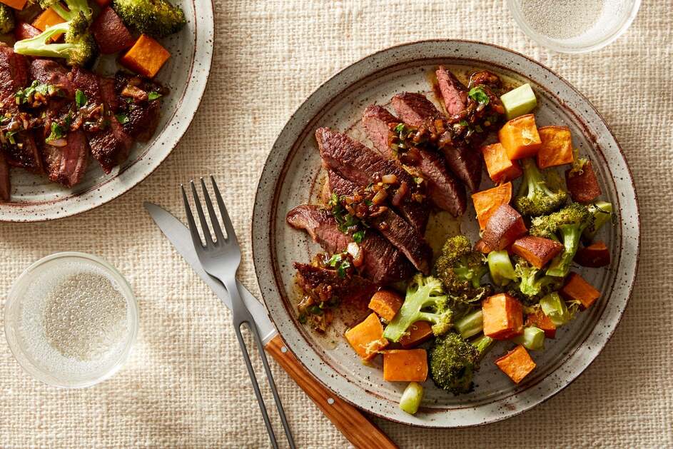 Steaks & Warm Lemon Salsa Verde