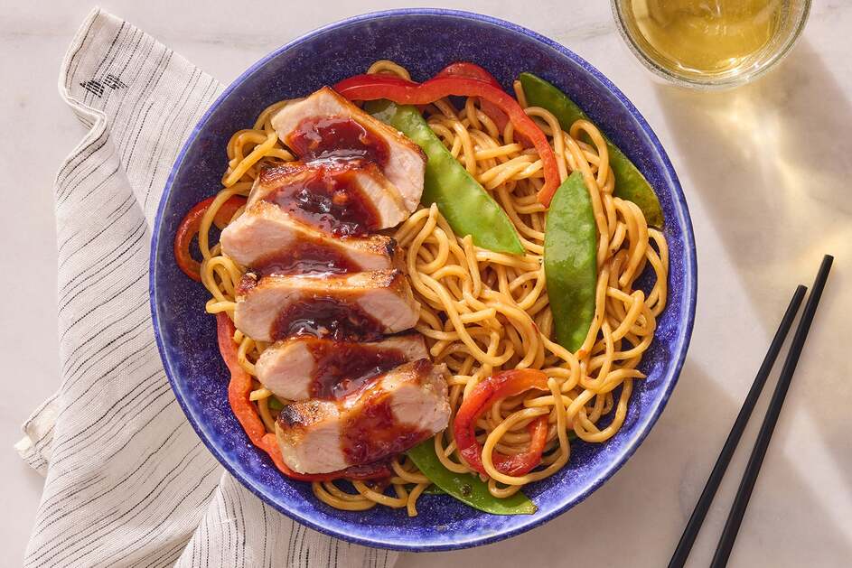 Glazed Pork & Sesame-Soy Noodles