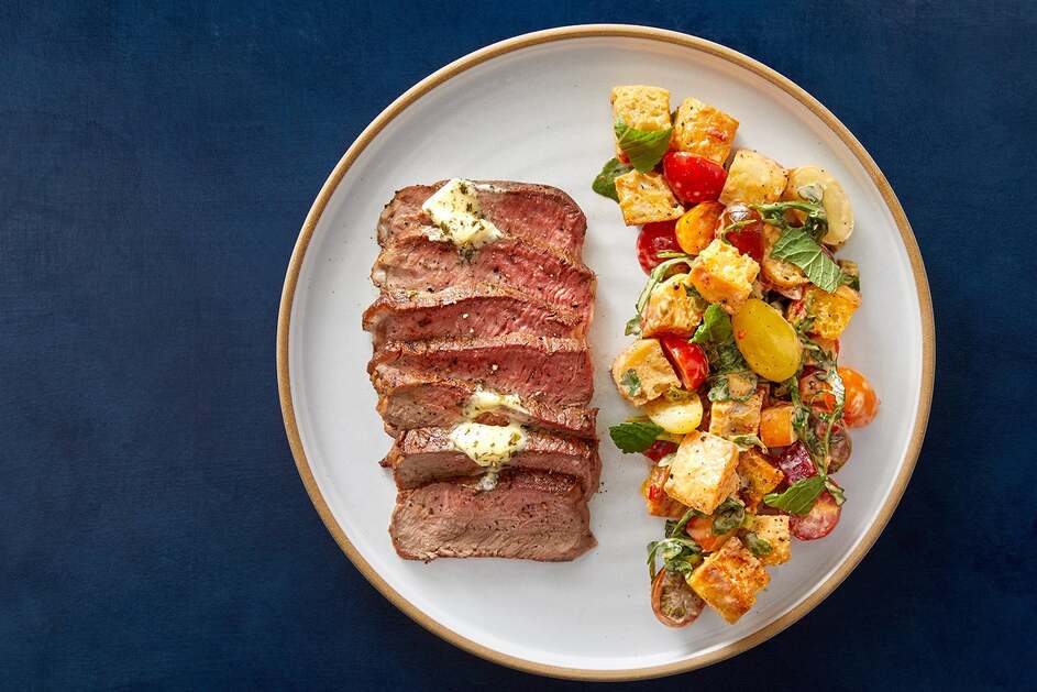 Seared Ribeye Steak & Garlic-Herb Butter