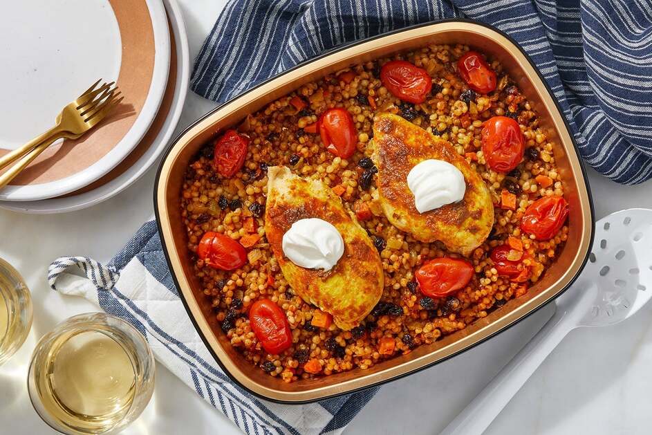 Oven-Baked Chicken & Romesco Couscous