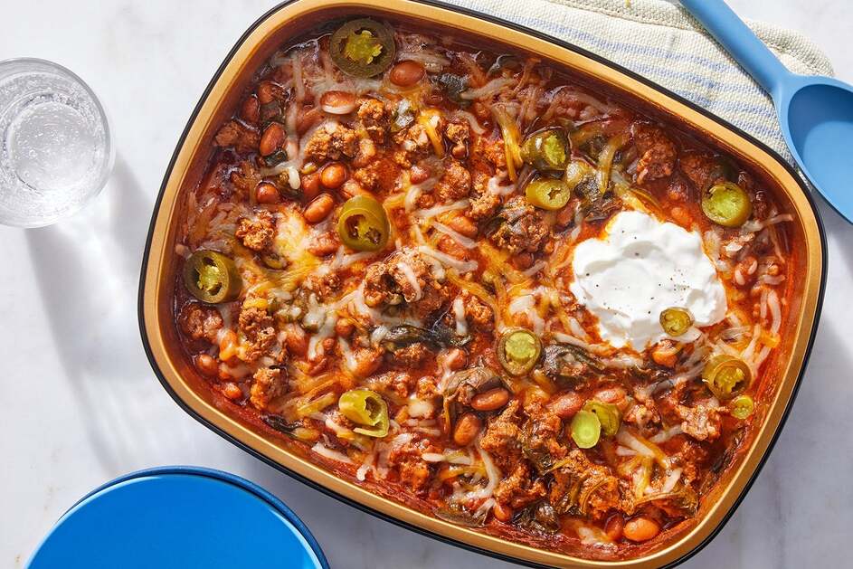 Oven-Baked Beef & Pinto Bean Chili