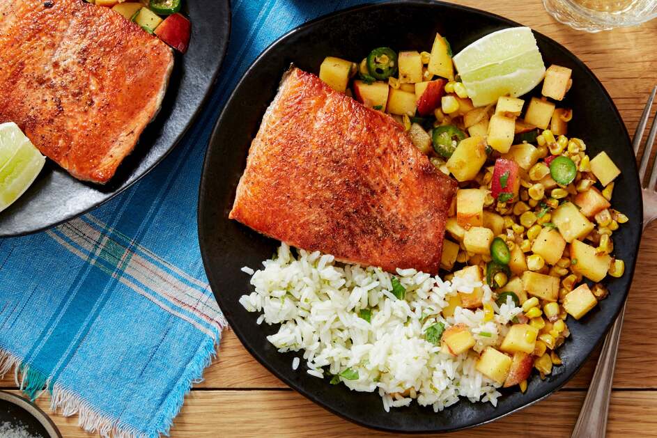 Salmon & Cilantro-Lime Rice