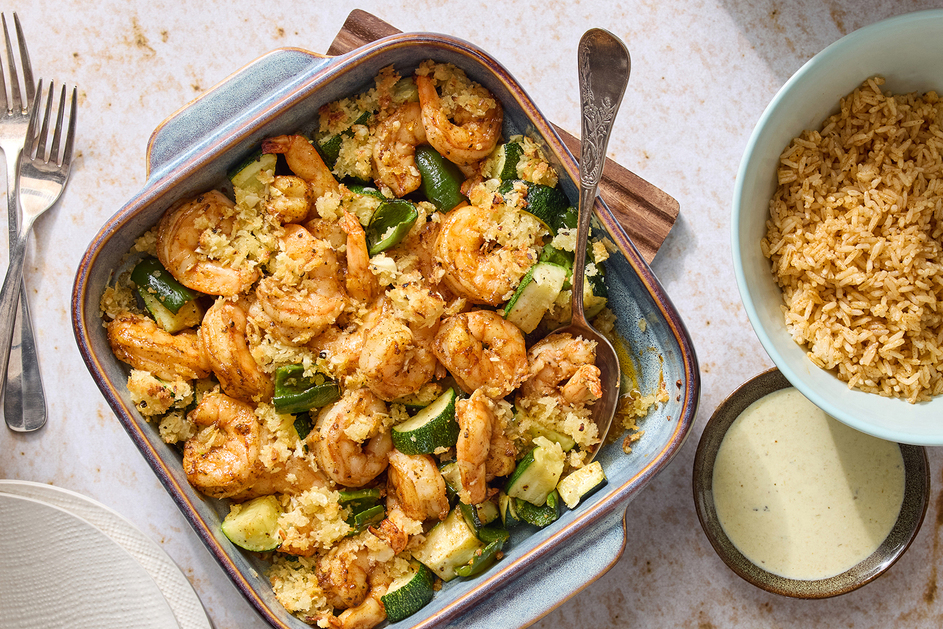 Mexican Shrimp & Zucchini Bake