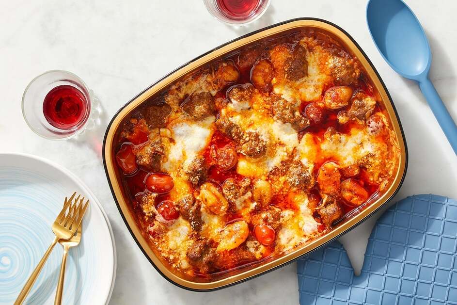 Oven-Baked Hot Italian Sausage & Gnocchi