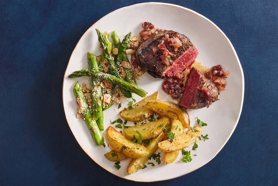 Tenderloin Steaks & Cherry Pan Sauce