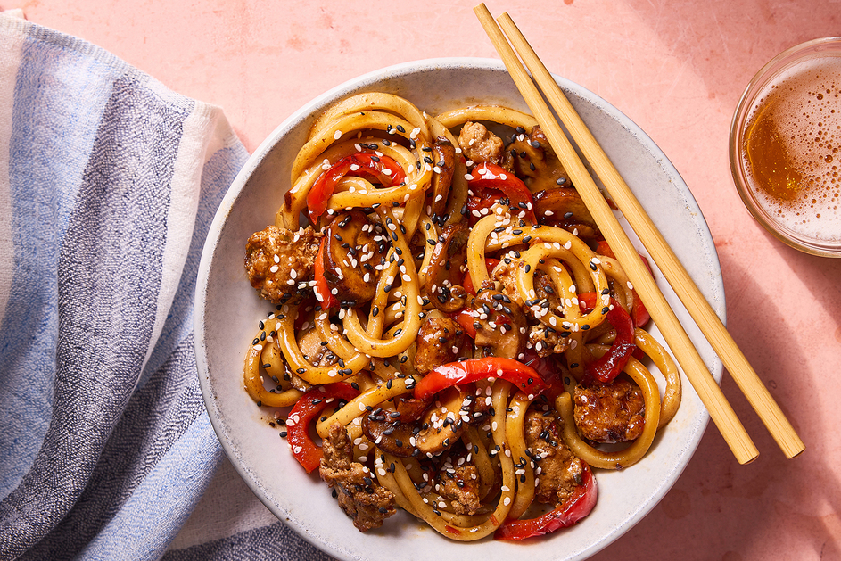 Hoisin Pork & Udon Noodle Stir-Fry