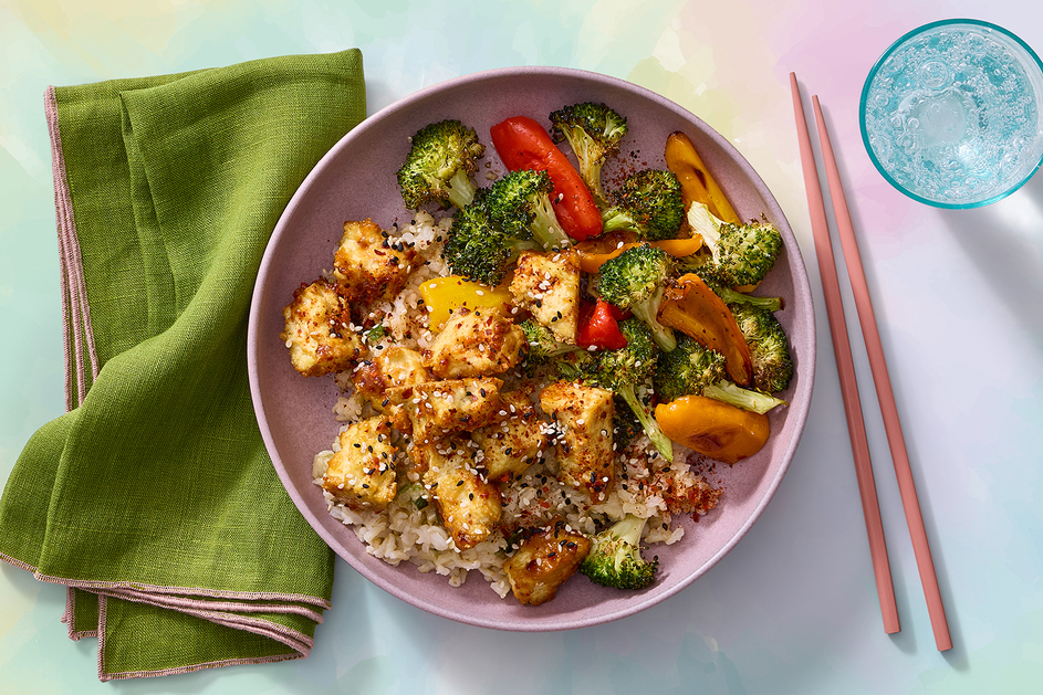 Miso Glazed Tofu & Brown Rice Bowls