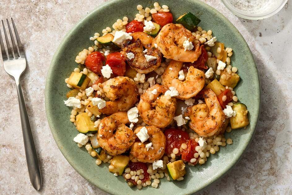 Mediterranean-Style Shrimp Couscous Bowls