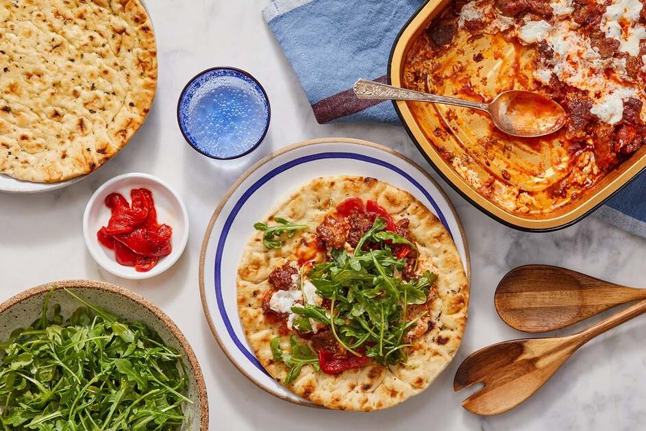 Oven-Baked Sausage & Mozzarella Pitas