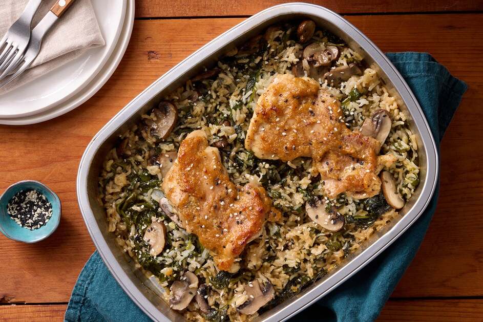 Miso-Maple Chicken Thighs & Rice