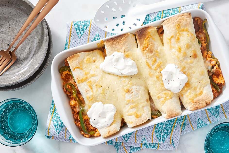 Cheesy Pork Chorizo Enchiladas