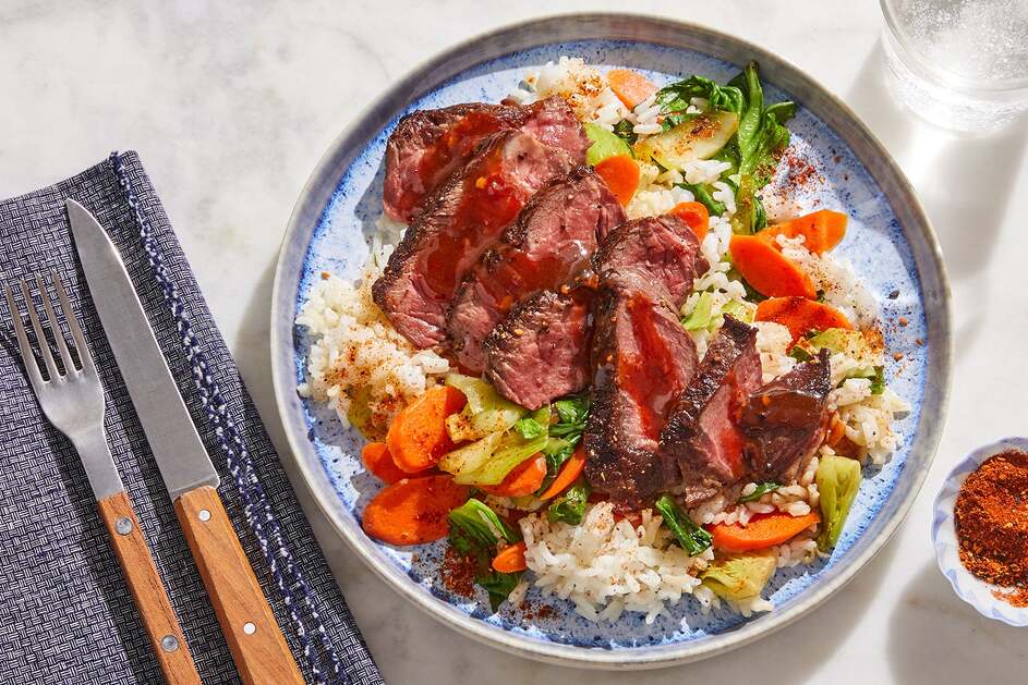 Seared Steaks & Spicy Soy Glaze