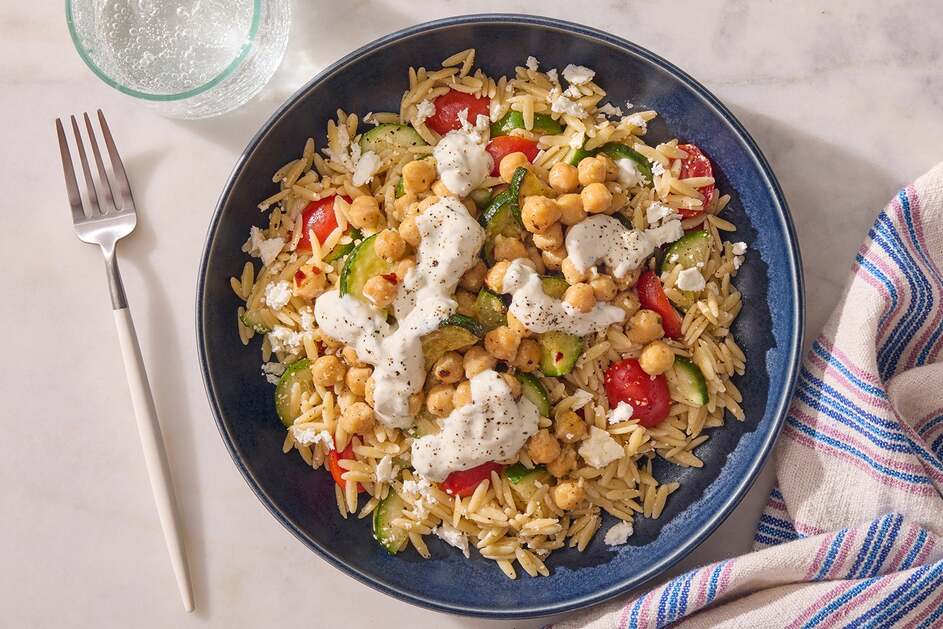 15-Min Chickpea & Veggie Pasta Bowls