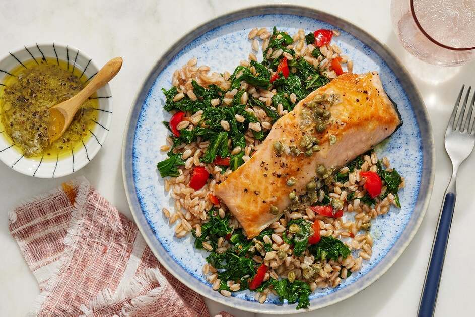 Seared Salmon & Lemon-Caper Sauce