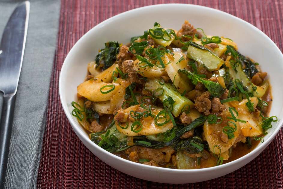 Korean Tteok & Spicy Pork "Ragù"