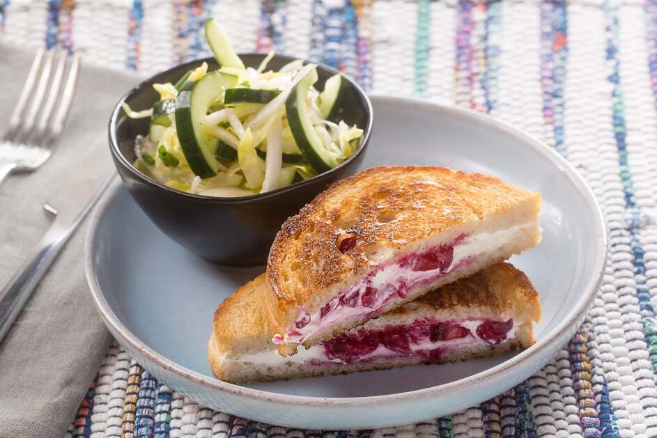 Grilled Goat Cheese & Plum Jam Sandwiches