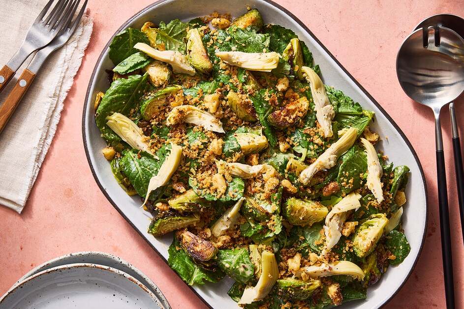 Lemon Kale & Brussels Sprout Salad