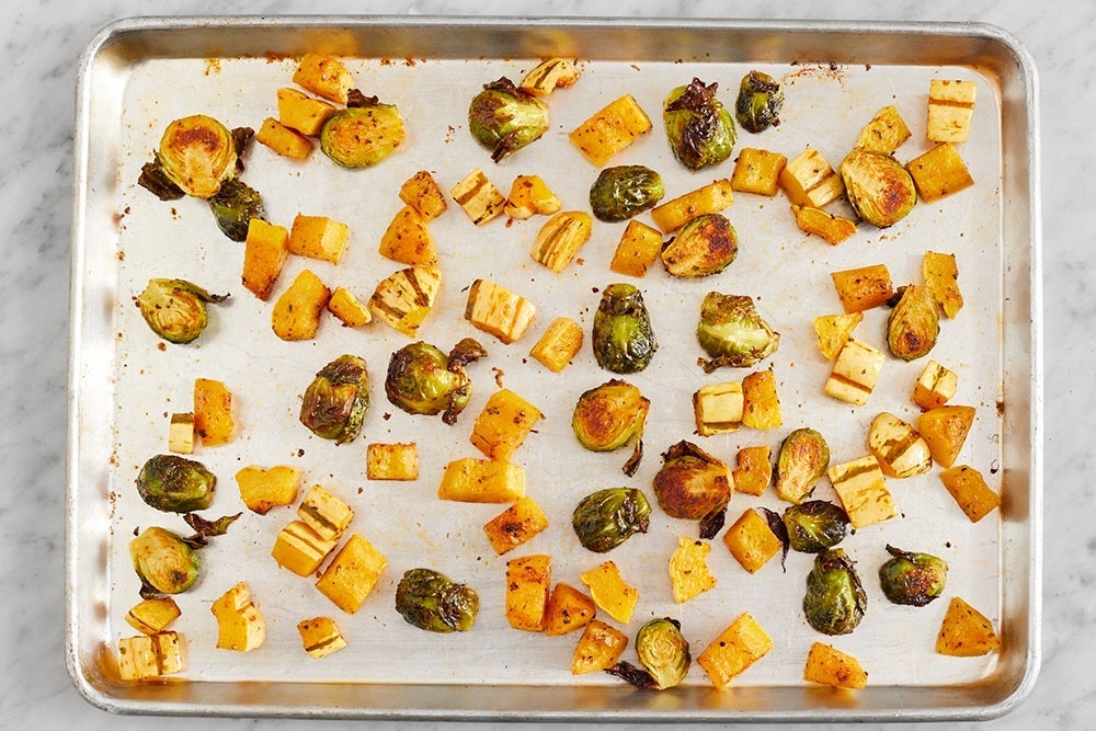 recipe-step-image-Roast the squash & brussels sprouts}