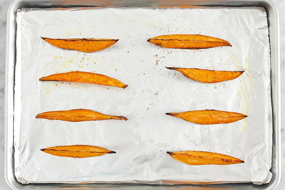 recipe-step-image-Prepare & roast the sweet potato wedges}