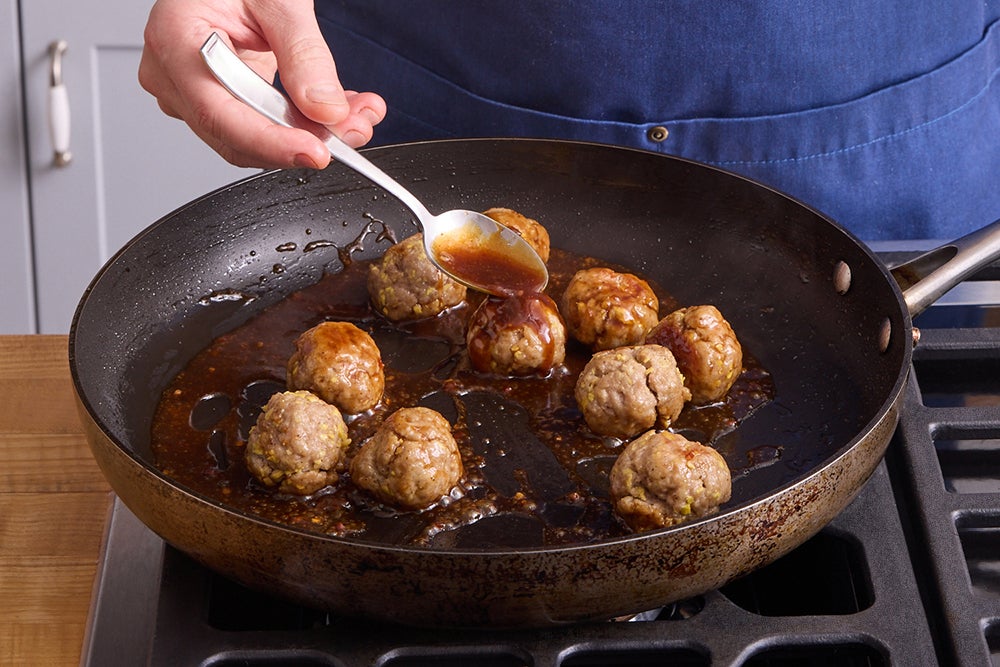 recipe-step-image-Glaze the meatballs & serve your dish}