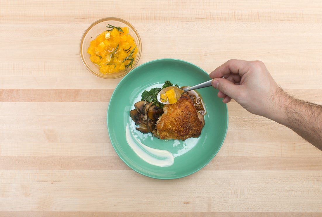 recipe-step-image-Make the orange salad & plate your dish:}
