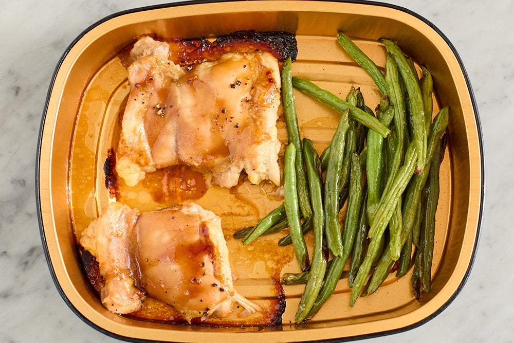 recipe-step-image-Bake the chicken & green beans}