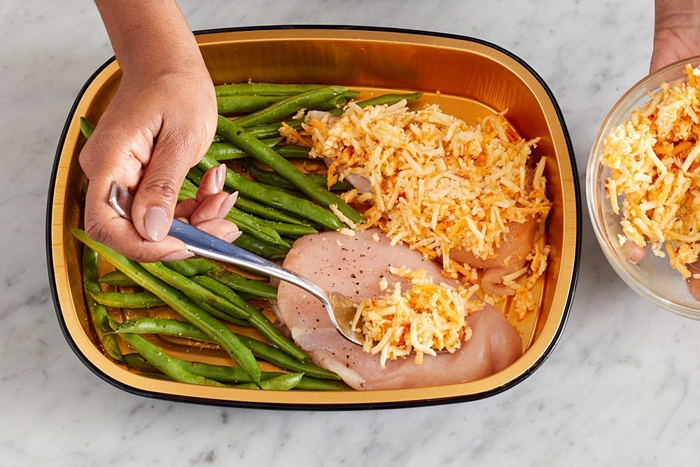 recipe-step-image-Bake the chicken & green beans}