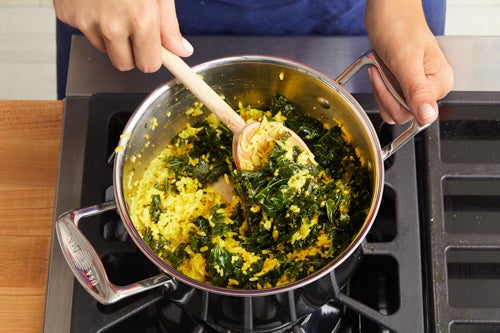 recipe-step-image-Finish the saffron rice & serve your dish: }