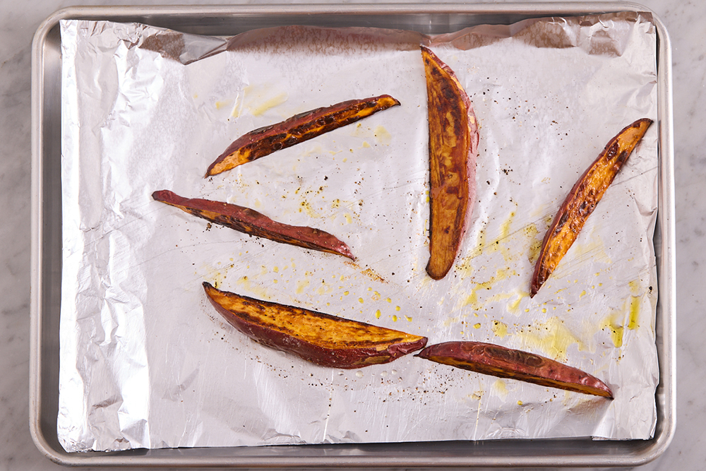 recipe-step-image-Prepare & roast the sweet potato wedges}