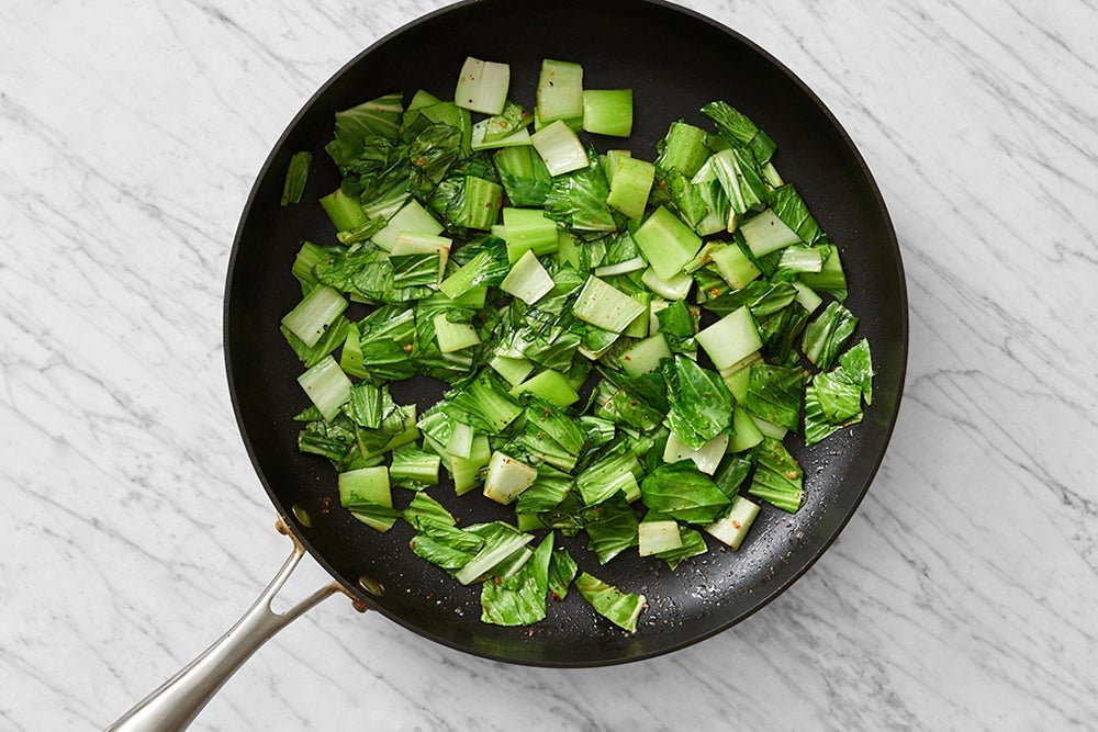 recipe-step-image-Cook the bok choy & serve your dish:}