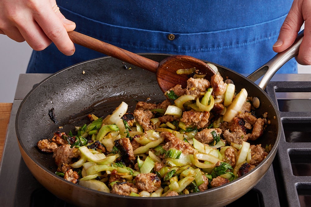 recipe-step-image-Cook the pork & bok choy}