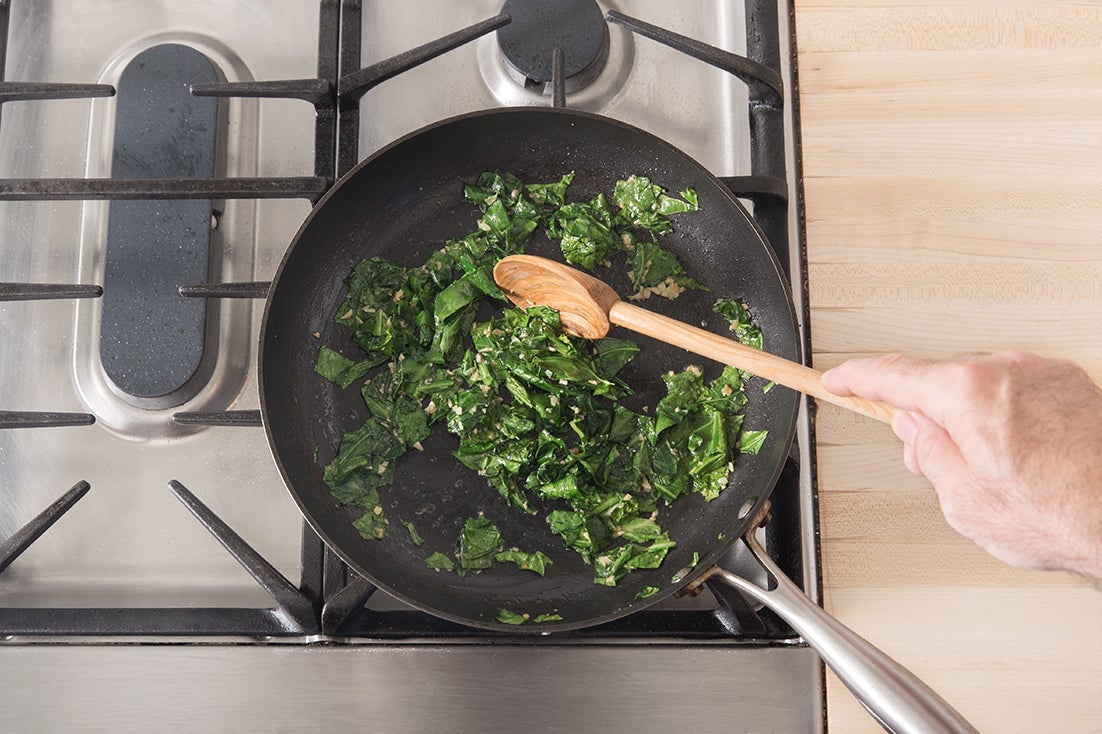 recipe-step-image-Cook the collard greens & finish the pasta:}