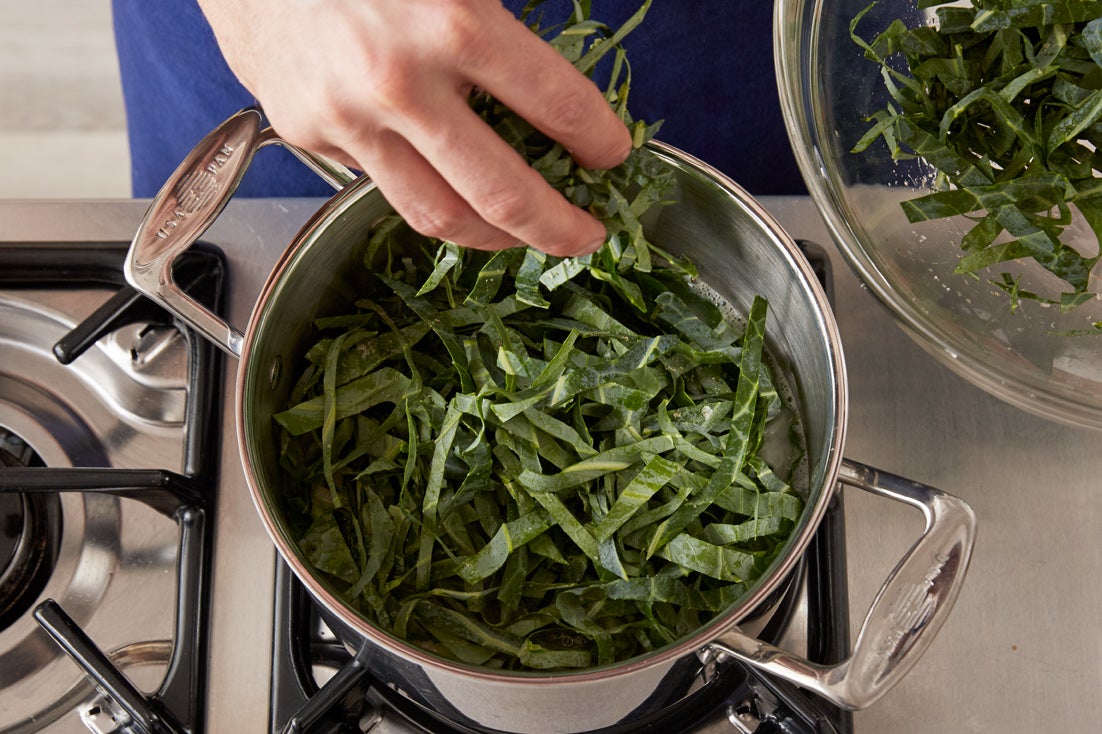 recipe-step-image-Make the collard green rice:}