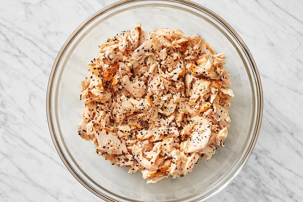 recipe-step-image-Flake & dress the salmon:}