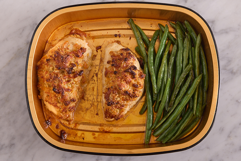 recipe-step-image-Bake the chicken & green beans }