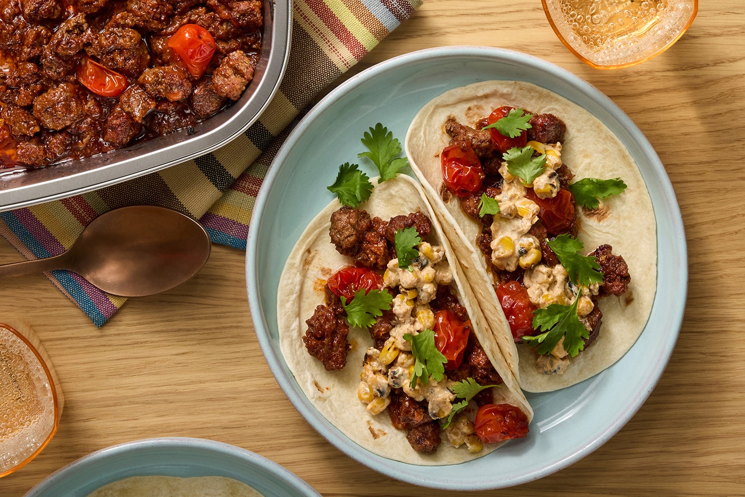 Ancho Honey Baked Beef Tacos