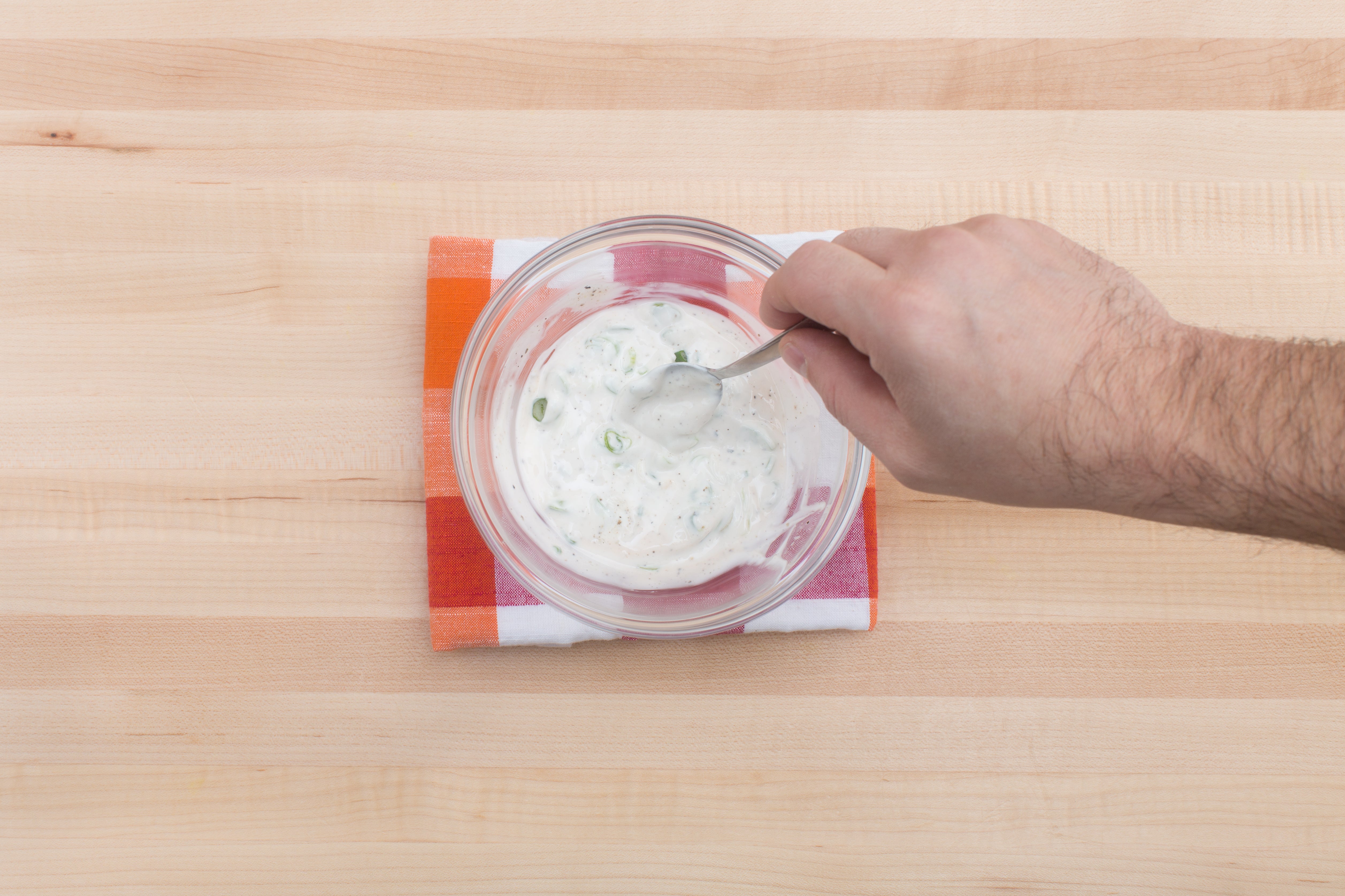 recipe-step-image-Make the scallion-yogurt sauce: }