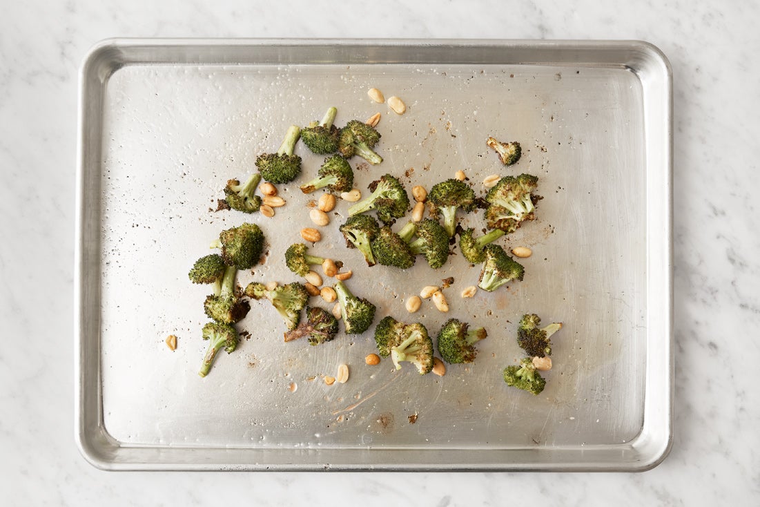recipe-step-image-Roast & dress the broccoli:}