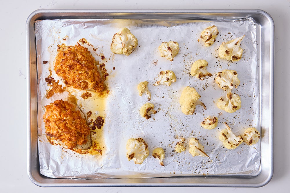 recipe-step-image-Bake the chicken & cauliflower }