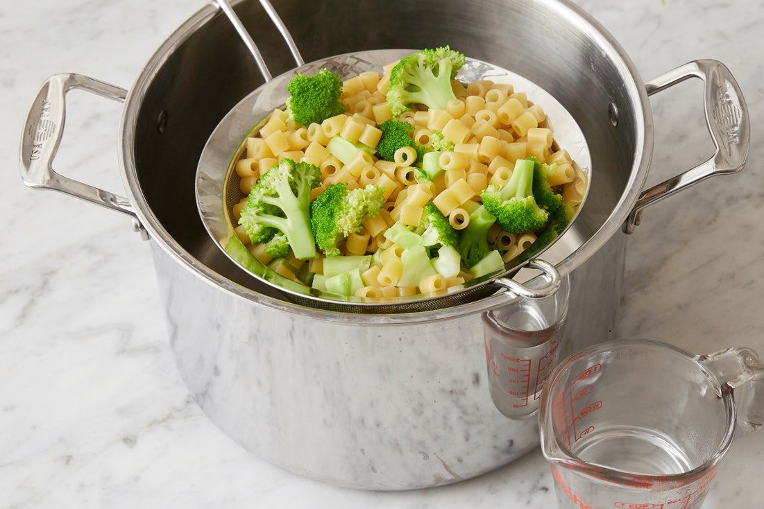 recipe-step-image-Cook the pasta & broccoli: }