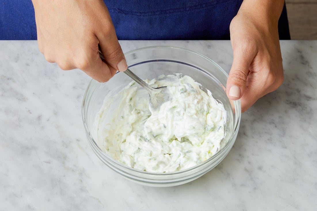 recipe-step-image-Make the tzatziki sauce & serve your dish:}